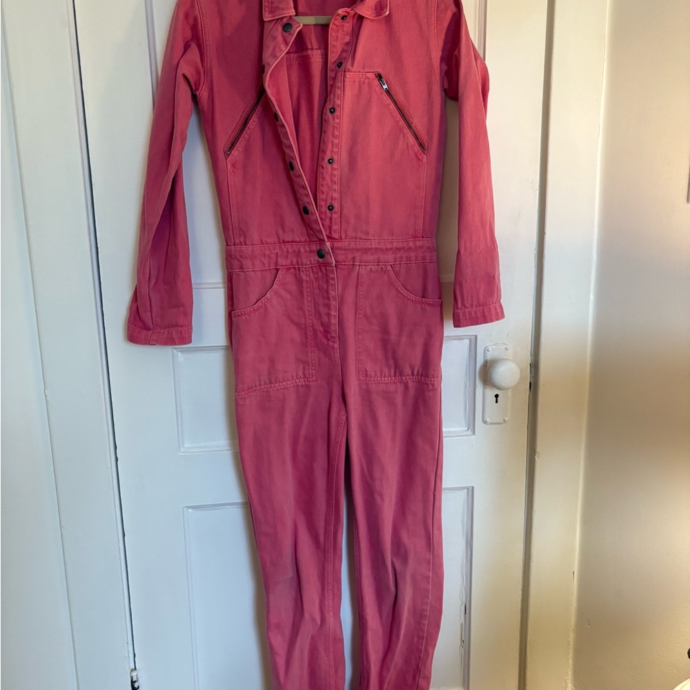 Pink Button-Up Jumpsuit